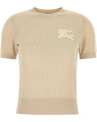 Burberry - Sand Wool Blend Sweater - Lyst