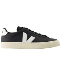 Veja - Campo Sneakers In Zwart -wit Chromefree Leer - Lyst