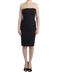 Cavalli Gray Strapless Dress - Black