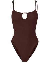 Hunza G - Mia Beaded Swim Metallic Crinkle - Lyst
