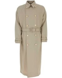 Prada - Cappuccino Gabardine Trench Coat - Lyst