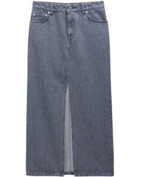 Filippa K - Slit Denim Lange Rok - Lyst