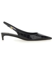 Dolce & Gabbana - Slingback With Logo Pumps - Lyst