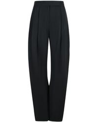The Attico - Attico 'gary' Lange Zwarte Maagdelijke Wollen Broek - Lyst