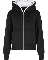 Moose Knuckles - 'bunny' Zwart Sweatshirt Van Katoenmix - Lyst