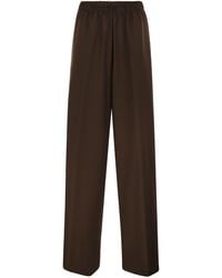 Fabiana Filippi - Wide Leg Stretch Wool Trousers With Elasticated Waistband - Lyst