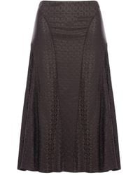 Fendi - Ff Jacquard Silk Skirt - Lyst