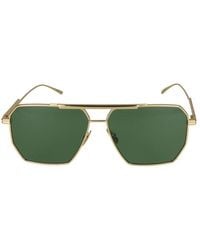 Bottega Veneta - Occhiali Da Sole Bv1012 S 004 Oro Oro Verde /13/145 - Lyst