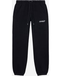 Off-White c/o Virgil Abloh - Sporty Cotton Pants With Contrast Logo Print - Lyst