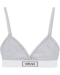 Versace - Bralette côtelée du logo des années 90 - Lyst