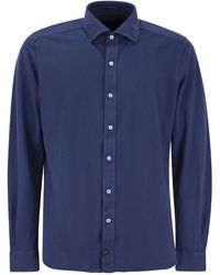 Fay - Cotton French Collar Shirt - Lyst