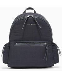 Emporio Armani - Nylon Backpack With Monogram Lettering - Lyst