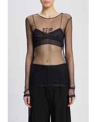 Ann Demeulemeester - Fiene Slim Fit Long Sleeve T-Shirt With "Angel Divine" Embroidery - Lyst