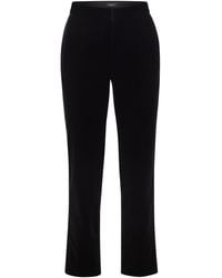 Fabiana Filippi - Velvet-Textured Regular Fit Trousers With Side Pockets - Lyst