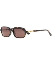 Chloé - Havana Rectangular Sunglasses - Lyst