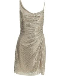 Self-Portrait - Short Dress With Rhinestones - Lyst