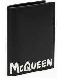 Alexander McQueen - Alexander Mc Queen Black Leather Card Holder With Logo - Lyst