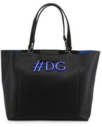 Dolce & Gabbana - Sac fourre-tout en cuir noir Dauphine #DG Shopping - Lyst