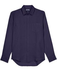 Vilebrequin - Long Sleeved Linen Shirt With A Pocket - Lyst