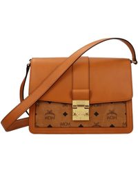 MCM - Frauen's Umhängetasche aus braunem Leder - Lyst