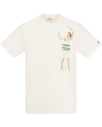 Mc2 Saint Barth - Tennis Team T -Shirt mit Stickerei auf Tasche - Lyst