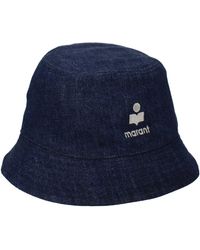 Isabel Marant - Blue Cotton Bucket Hat - Lyst