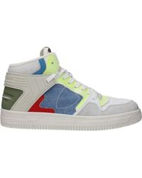 Philippe Model - Sneakers La Grande Mid Uomo Tessuto Bianco/Celeste - Lyst