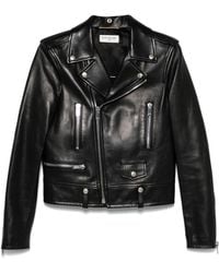 Saint Laurent - Leather Biker Jacket - Lyst