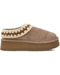 Mou - Platform Klomp Suède Slippers - Lyst