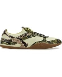 Miu Miu - Fabric And Leather Sneakers - Lyst