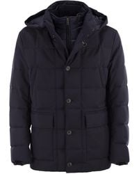 Fay - Canvas Mélange Caban Jacket With Down Padding - Lyst