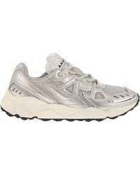 RUN OF - Leather And Fabric Trainers - Lyst