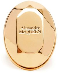McQueen - Alexander Mc Queen Stone Logo Ring - Lyst