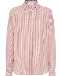 Brunello Cucinelli - Gestreiftes Leinenhemd - Lyst