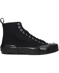 Jil Sander - Baskets femmes tissu noir - Lyst