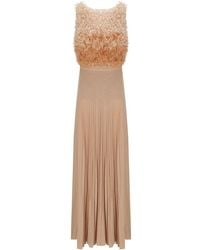 Elisabetta Franchi - Carpet Nude Dress With Petals - Lyst