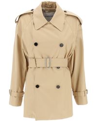 Burberry - Double Breasted Midi Trench Coat - Lyst