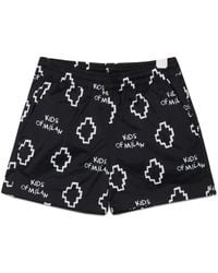 Marcelo Burlon - Basic Logo Aop Beachwear Shor - Lyst