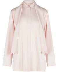 Jil Sander - 'bow' Pink Acetate And Viscose Shirt - Lyst