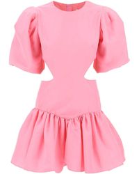 MSGM - Mini -Kleid mit Ballonärmel und Ausschnitten - Lyst
