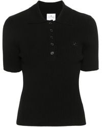 Courreges - Logo-Patch Knitted Polo Top - Lyst