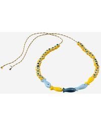 Sorbet Island - Fabric And Glass Bead Necklace - Lyst