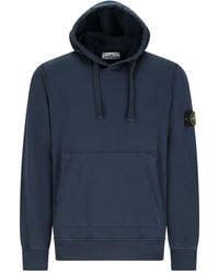 Stone Island - Logo Cotton Hoodie - Lyst