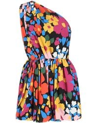 Saint Laurent - Printed Viscose Mini Dress - Lyst