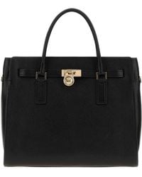 MICHAEL Michael Kors - Black Leather Hamilton Moderne Handbag - Lyst