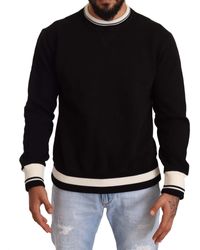 Hombre Ropa de Prendas de punto y jerséis Jersey de terciopelo logo jacquard Dolce & Gabbana de Terciopelo de color Negro para hombre 