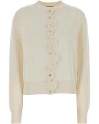 Jil Sander - Ivory Stretch Viscose Blend Cardigan - Lyst