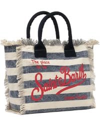 Mc2 Saint Barth - Borsa Vanity Con Stampa A Righe Blu - Lyst