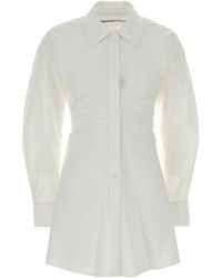Alexander Wang - White Stretch Poplin Shirt Dress - Lyst