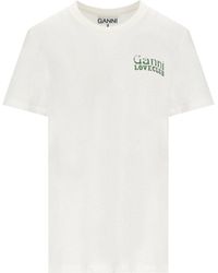 Ganni - Relaxed Loveclub Off T Shirt - Lyst